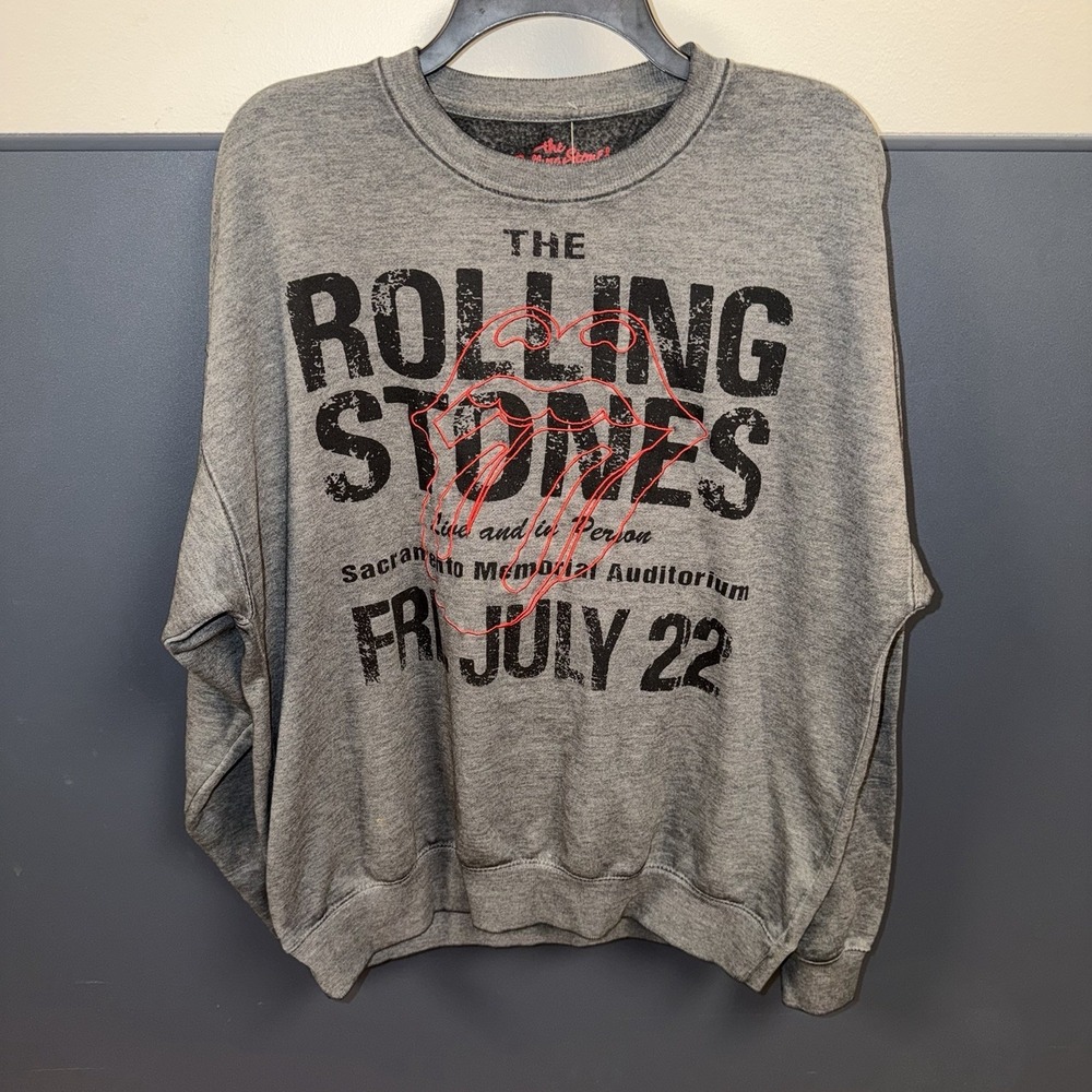 Rolling Stones Live And In Person Sacramento Memorial Aud Sweatshirt W Large